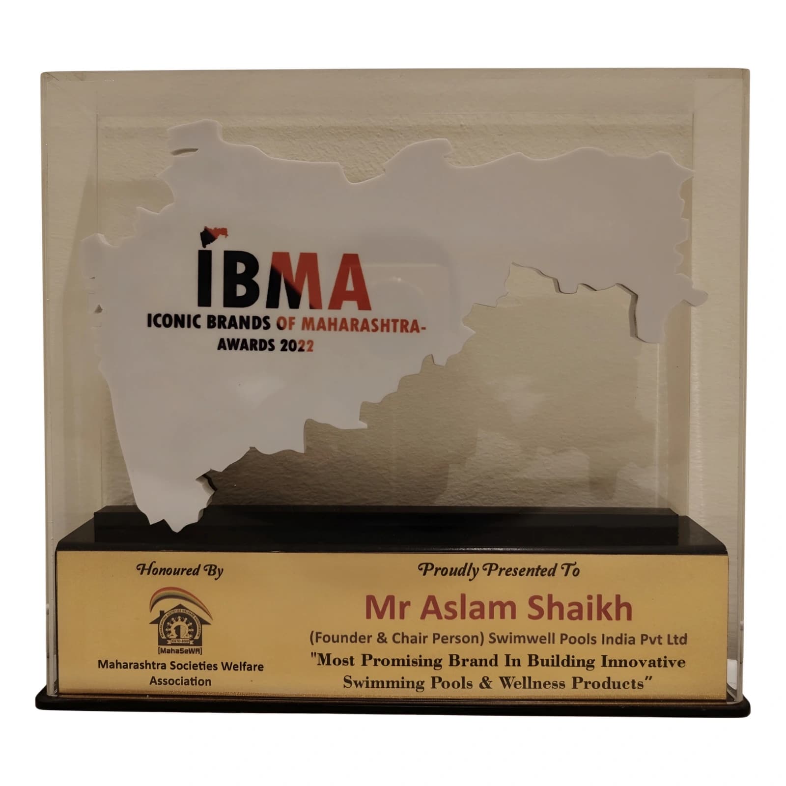 Iconic Brands of Maharashtra (IBMA) - Swimwell Pools Award & Recognition